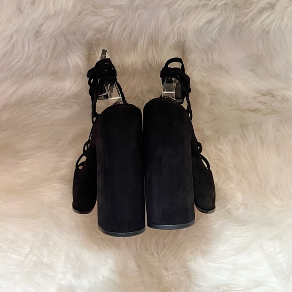 New! SCHUTZ Lynda Nubuck Strappy Platform Sandals - Picture 9 of 15